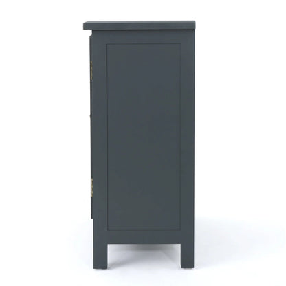 Armoire à double porte en sapin finition miroir, gris anthracite