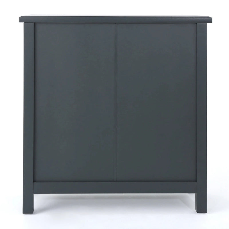 Armoire à double porte en sapin finition miroir, gris anthracite