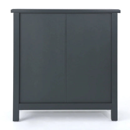 Armoire à double porte en sapin finition miroir, gris anthracite