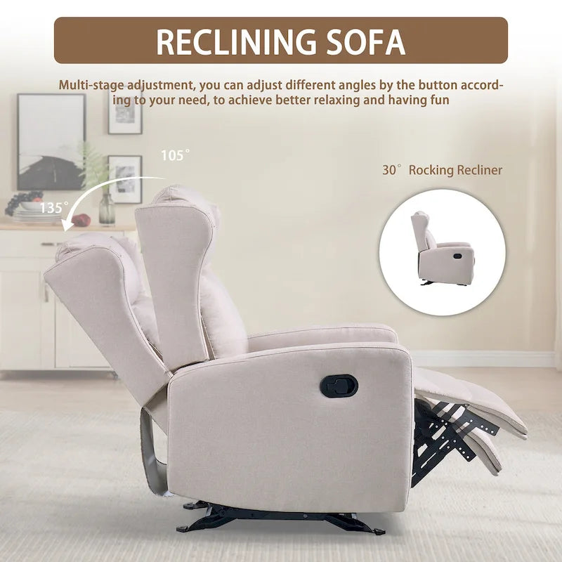 Fauteuil inclinable à bascule pour salon, fauteuil inclinable moderne réglable, canapé inclinable avec soutien lombaire