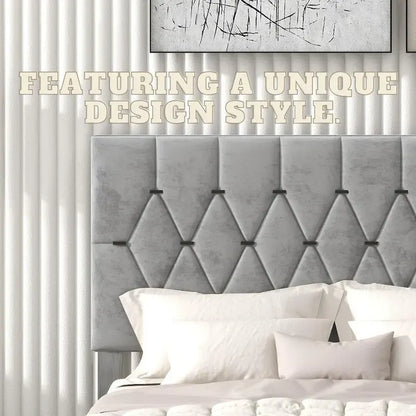 Lit plateforme Queen Size avec tête de lit capitonnée dorée, lit gigogne et rangement (capacité de 272 kg)