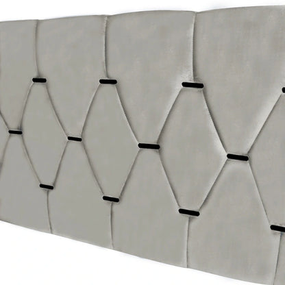 Lit plateforme Queen Size avec tête de lit capitonnée dorée, lit gigogne et rangement (capacité de 272 kg)