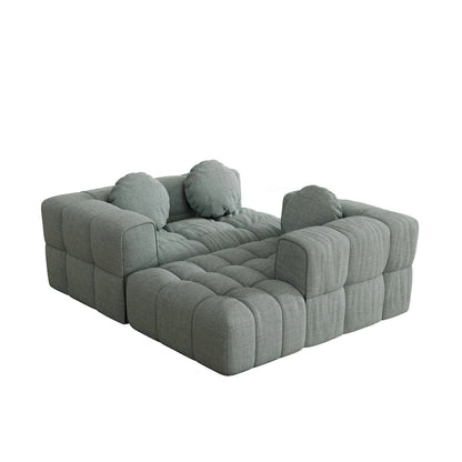 Canapé d'angle en chenille 103 avec fauteuil inclinable à gauche, 3 coussins et design modulable