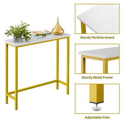 Console étroite de 29,5 cm, table d'entrée mince pour couloir, chambre, salon ou hall d'entrée