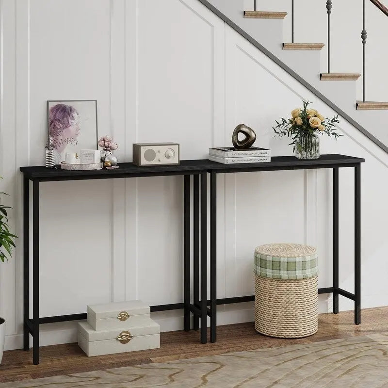 Console étroite de 29,5 cm, table d'entrée mince pour couloir, chambre, salon ou hall d'entrée