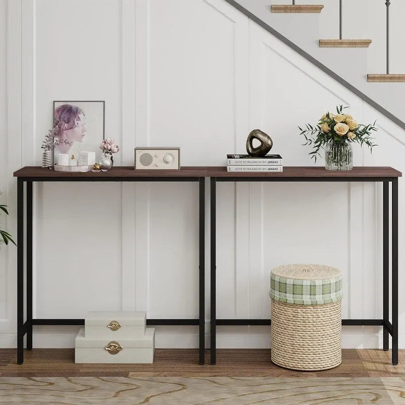 Console étroite de 29,5 cm, table d'entrée mince pour couloir, chambre, salon ou hall d'entrée