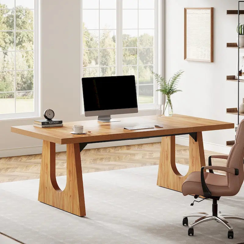 Bureau de direction rectangulaire de 70,9 pouces avec grand plateau