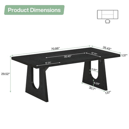 Bureau de direction rectangulaire de 70,9 pouces avec grand plateau