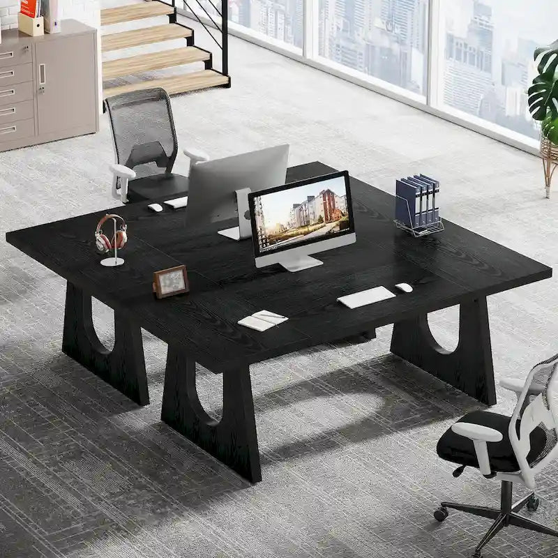 Bureau de direction rectangulaire de 70,9 pouces avec grand plateau