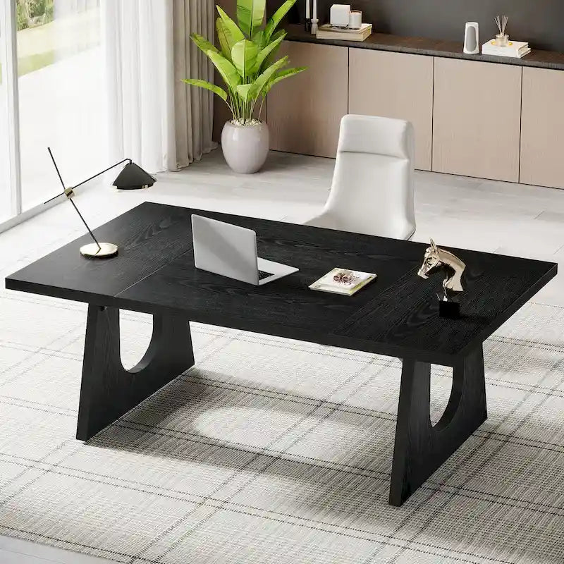 Bureau de direction rectangulaire de 70,9 pouces avec grand plateau