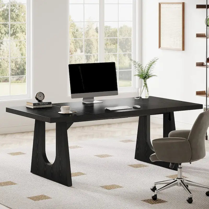 Bureau de direction rectangulaire de 70,9 pouces avec grand plateau