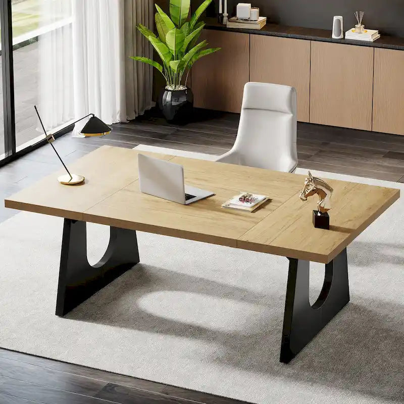 Bureau de direction rectangulaire de 70,9 pouces avec grand plateau