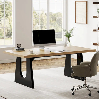 Bureau de direction rectangulaire de 70,9 pouces avec grand plateau