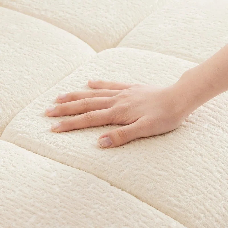 Canapé 3 places capitonné en chenille 110,2 cm, 2 poufs