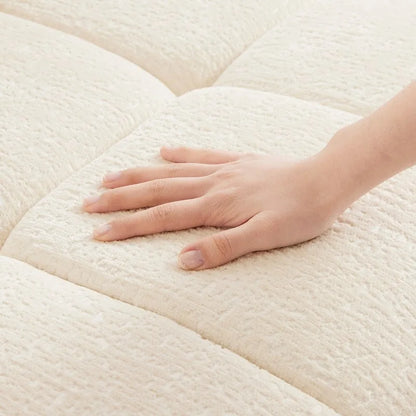 Canapé 3 places capitonné en chenille 110,2 cm, 2 poufs