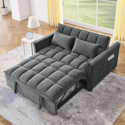Canapé-lit futon convertible moderne, dossier réglable, supports pour accoudoirs