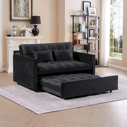 Canapé-lit futon convertible moderne, dossier réglable, supports pour accoudoirs