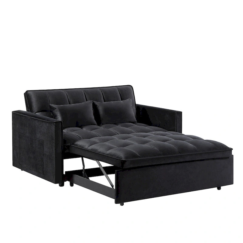 Canapé-lit futon convertible moderne, dossier réglable, supports pour accoudoirs