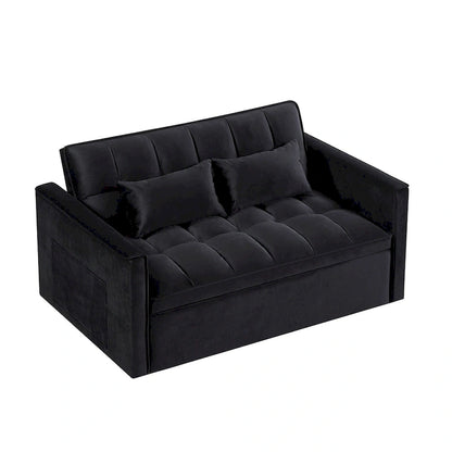 Canapé-lit futon convertible moderne, dossier réglable, supports pour accoudoirs