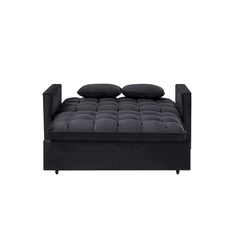 Canapé-lit futon convertible moderne, dossier réglable, supports pour accoudoirs