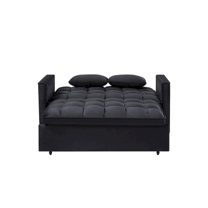 Canapé-lit futon convertible moderne, dossier réglable, supports pour accoudoirs