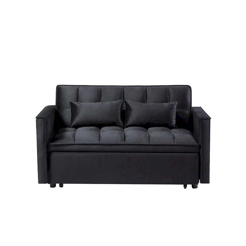 Canapé-lit futon convertible moderne, dossier réglable, supports pour accoudoirs