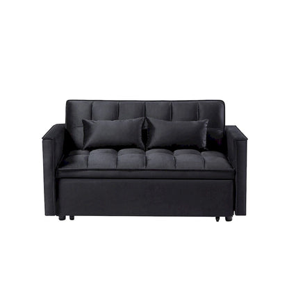 Canapé-lit futon convertible moderne, dossier réglable, supports pour accoudoirs