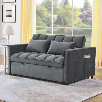 Canapé-lit futon convertible moderne, dossier réglable, supports pour accoudoirs