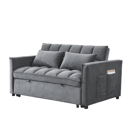 Canapé-lit futon convertible moderne, dossier réglable, supports pour accoudoirs