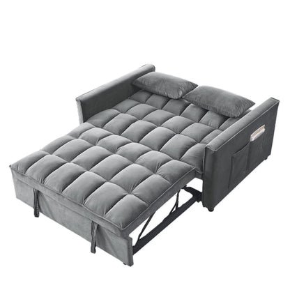 Canapé-lit futon convertible moderne, dossier réglable, supports pour accoudoirs