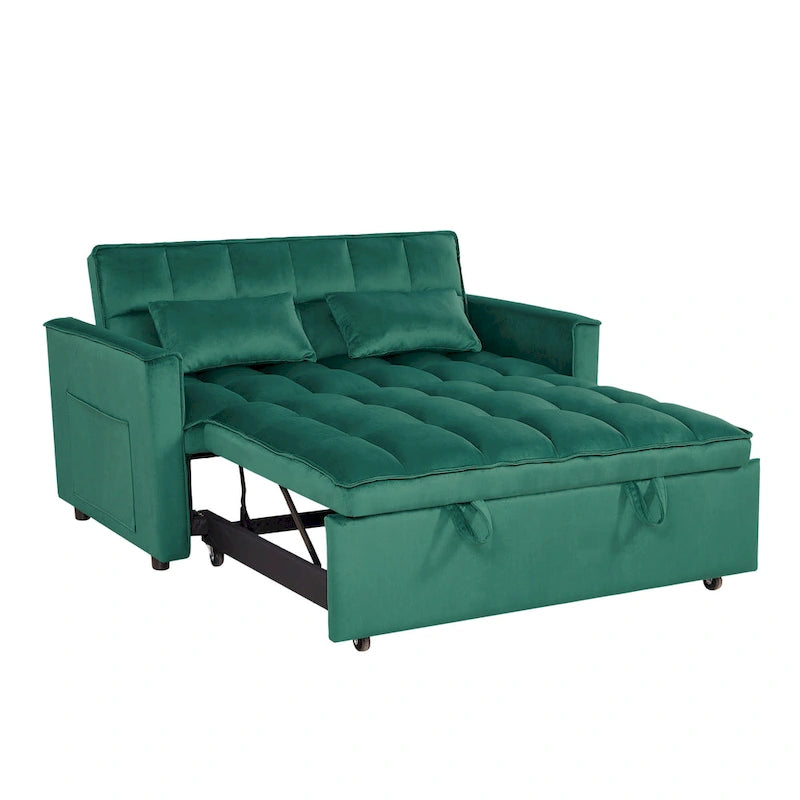 Canapé-lit futon convertible moderne, dossier réglable, supports pour accoudoirs