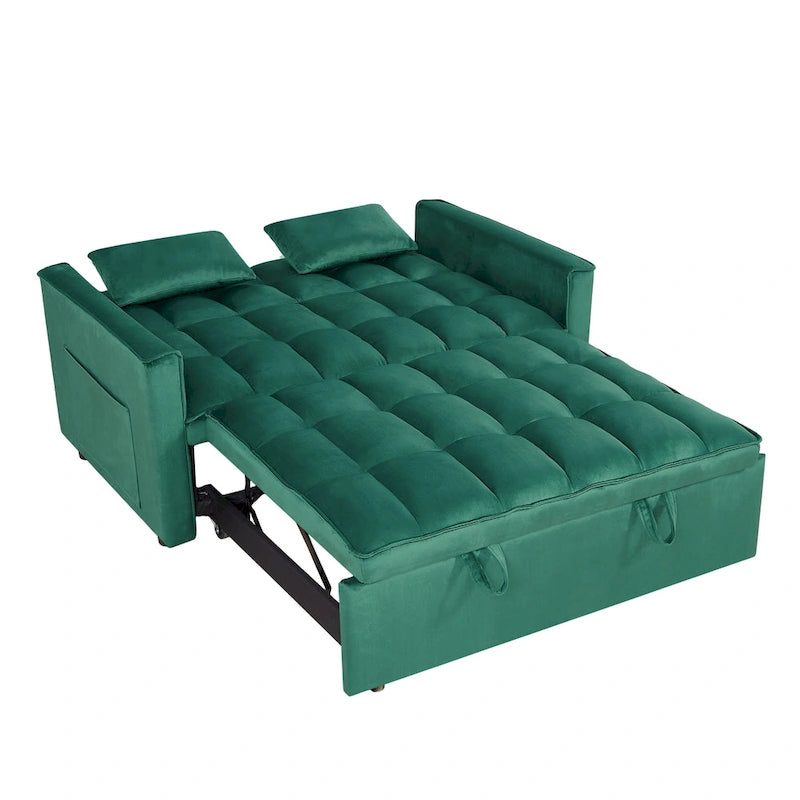 Canapé-lit futon convertible moderne, dossier réglable, supports pour accoudoirs