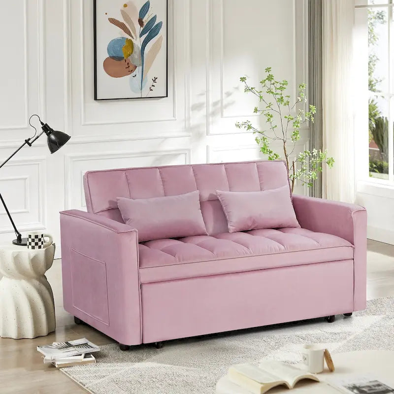 Canapé-lit futon convertible moderne, dossier réglable, supports pour accoudoirs