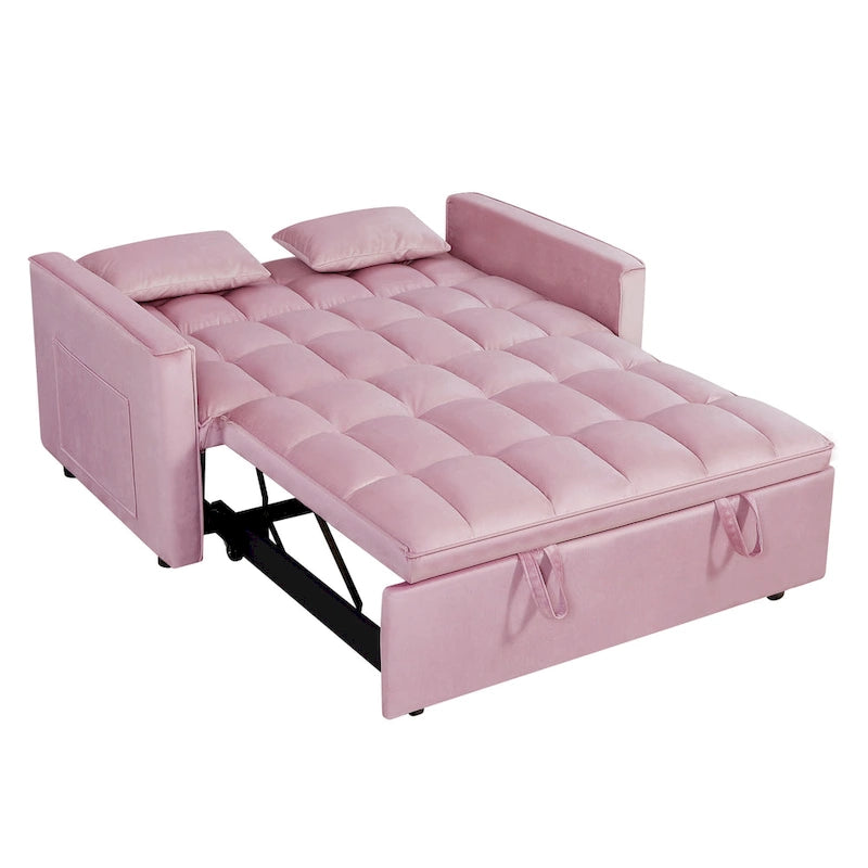 Canapé-lit futon convertible moderne, dossier réglable, supports pour accoudoirs
