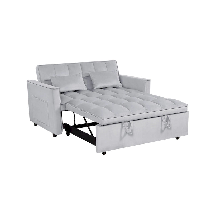 Canapé-lit futon convertible moderne, dossier réglable, supports pour accoudoirs
