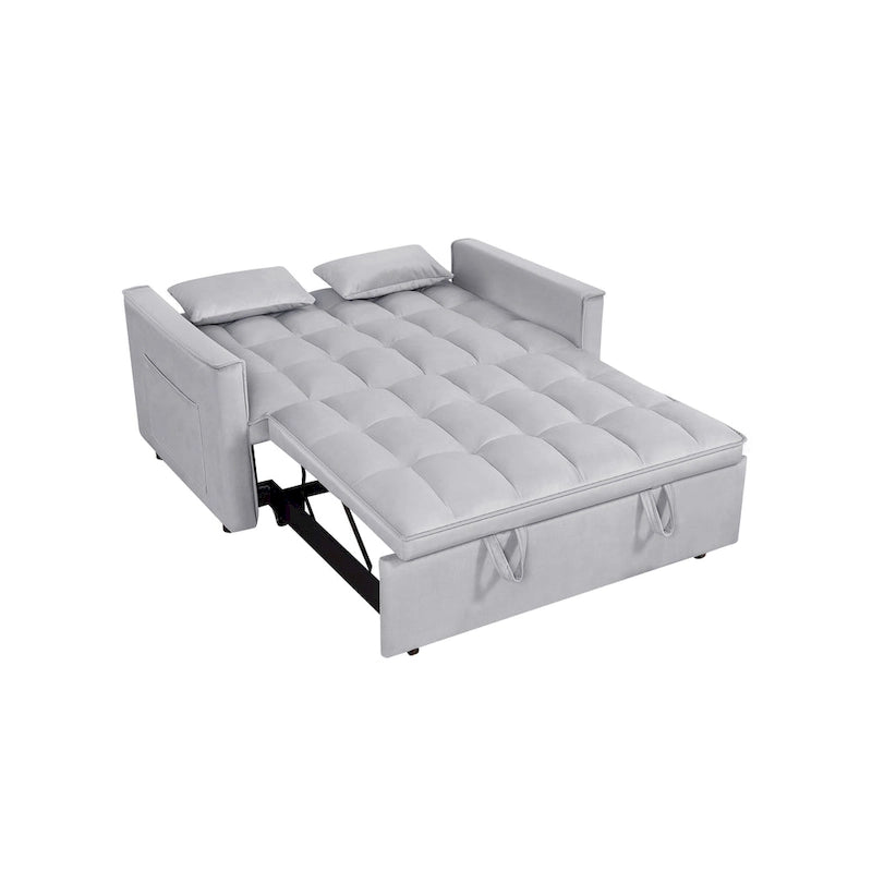 Canapé-lit futon convertible moderne, dossier réglable, supports pour accoudoirs