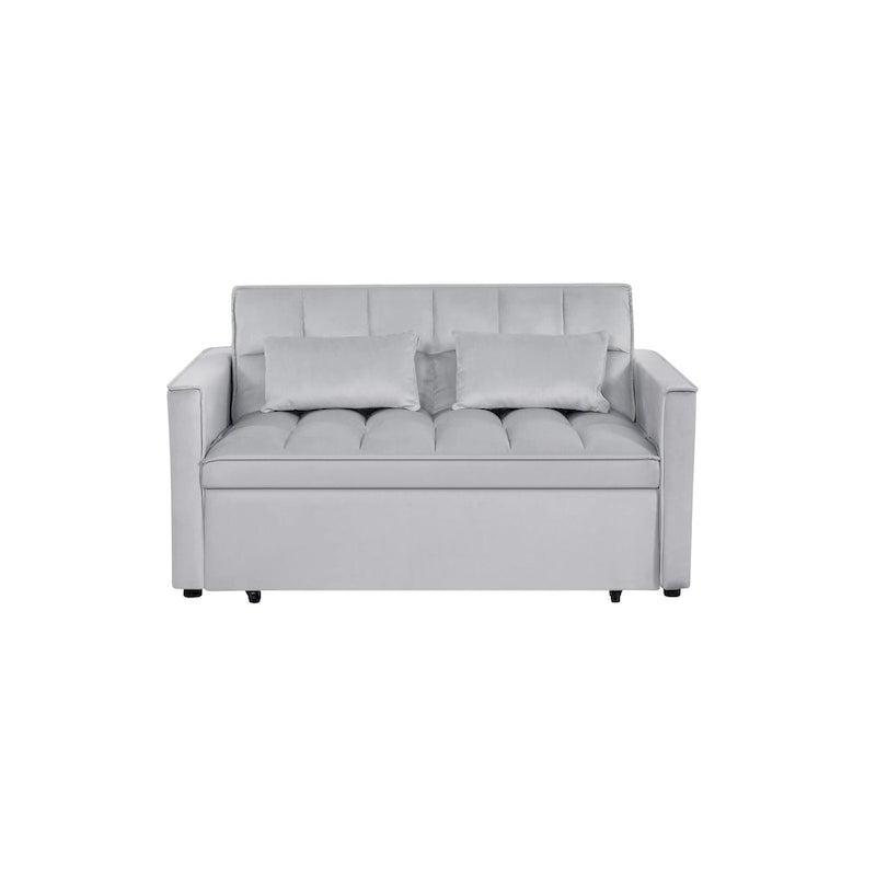 Canapé-lit futon convertible moderne, dossier réglable, supports pour accoudoirs