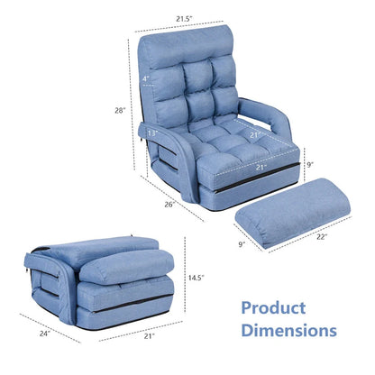 Canapé-lit pliant Gymax bleu avec