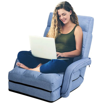 Canapé-lit pliant Gymax bleu avec