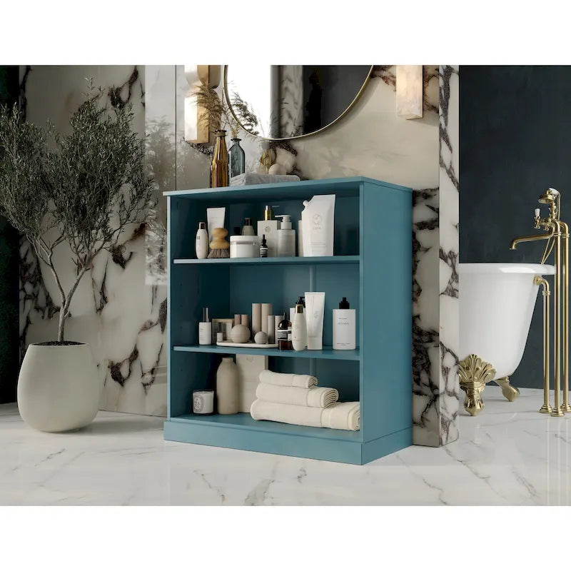Meuble de salle de bain Palace Imports 32 pouces en bois massif 100 % avec étagères réglables