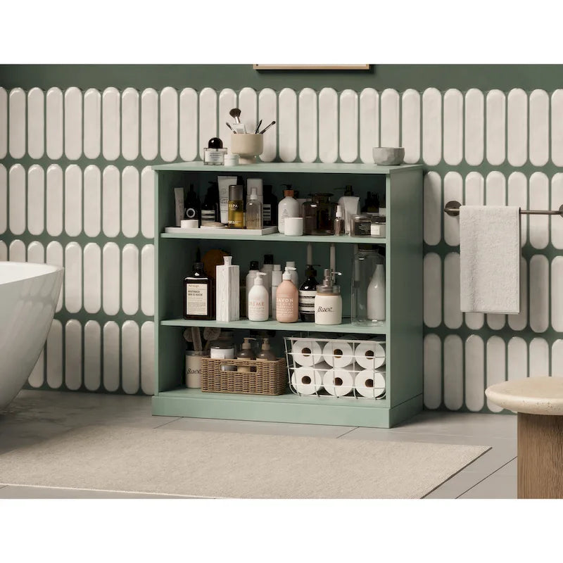 Meuble de salle de bain Palace Imports 32 pouces en bois massif 100 % avec étagères réglables