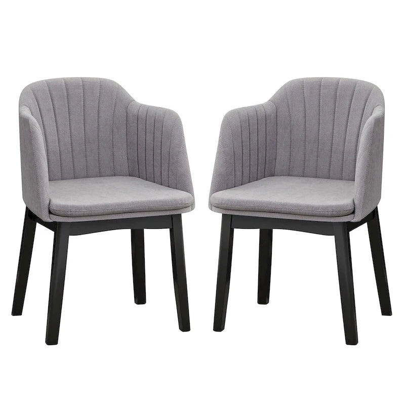 Gymax Lot de 2 chaises de salle à manger modernes, chaises d'appoint rembourrées en velours avec