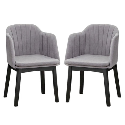 Gymax Lot de 2 chaises de salle à manger modernes, chaises d'appoint rembourrées en velours avec