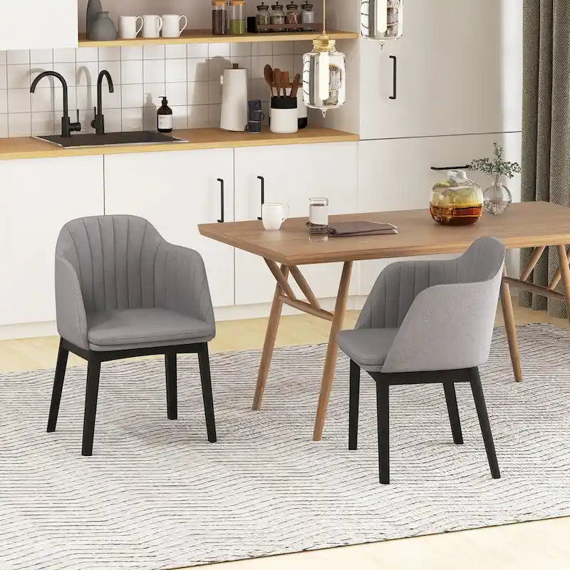 Gymax Lot de 2 chaises de salle à manger modernes, chaises d'appoint rembourrées en velours avec