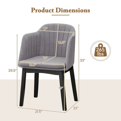 Gymax Lot de 2 chaises de salle à manger modernes, chaises d'appoint rembourrées en velours avec