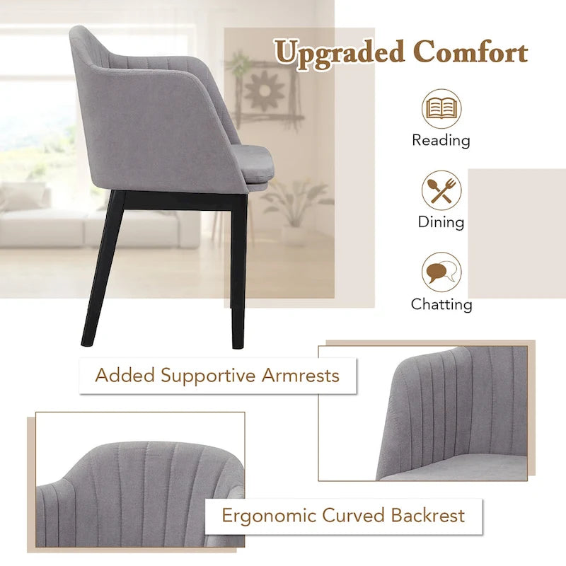 Gymax Lot de 2 chaises de salle à manger modernes, chaises d'appoint rembourrées en velours avec