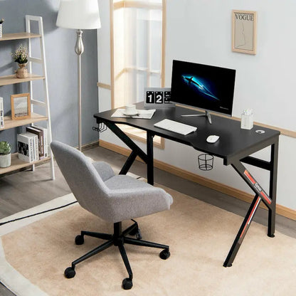 Bureau de jeu Gymax 48 en forme de K avec porte-gobelet et