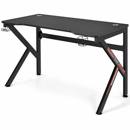 Bureau de jeu Gymax 48 en forme de K avec porte-gobelet et