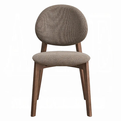 Ensemble de 2 chaises de salle à manger Hamza, lin marron clair, bois d'hévéa noyer