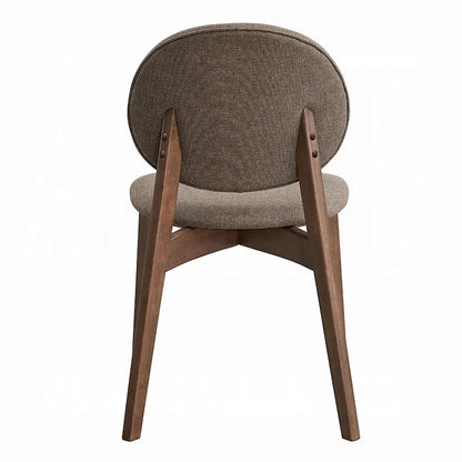 Ensemble de 2 chaises de salle à manger Hamza, lin marron clair, bois d'hévéa noyer